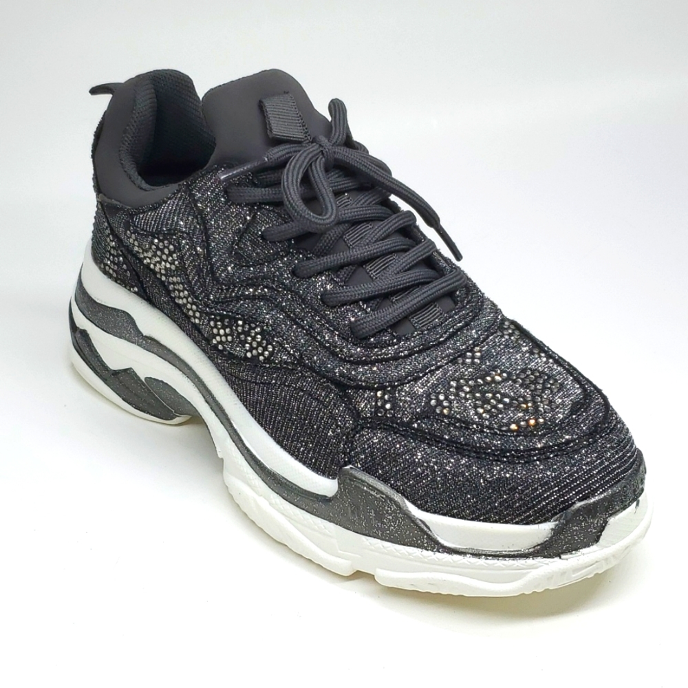 NEW Jessica Simpson Speedy2 Gray Bling Sneakers NWT